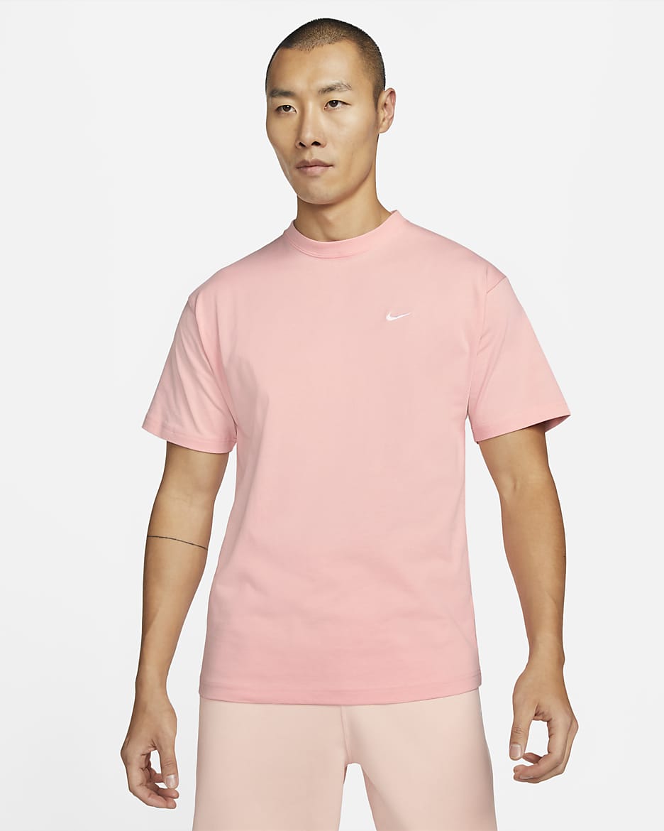Nike Solo Swoosh Men's T-Shirt - Bleached Coral/White