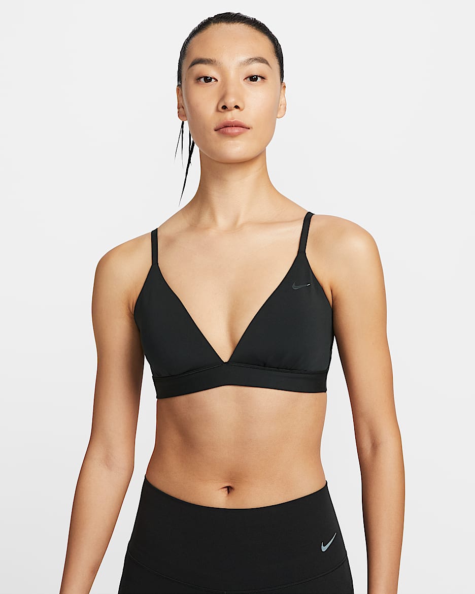 Nike Form Women's Light-Support Padded Triangle Sports Bra - Black/Smoke Grey/Dark Smoke Grey