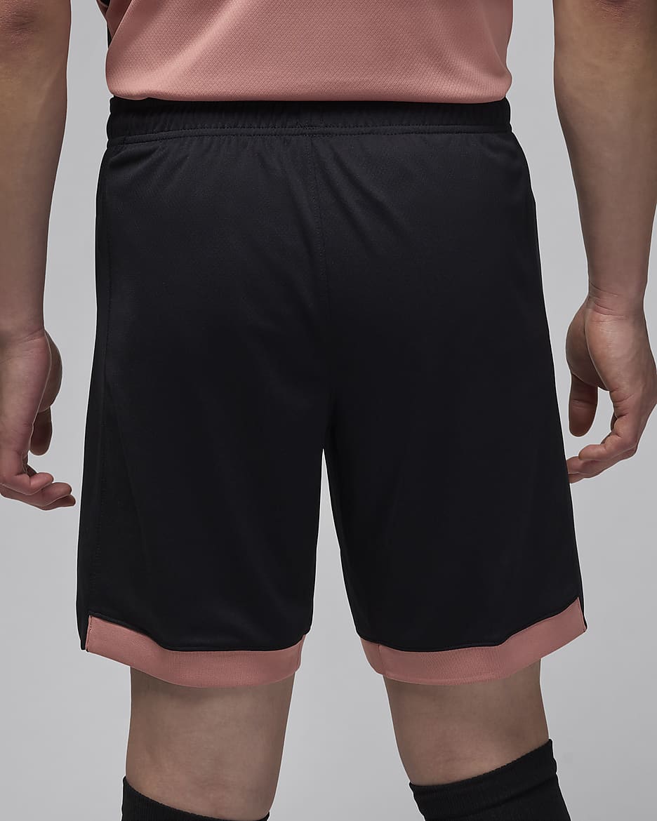 3e short de foot Replica Jordan Dri-FIT Paris Saint-Germain 2024/2025 Stadium pour homme - Noir/Rust Pink/Rust Pink