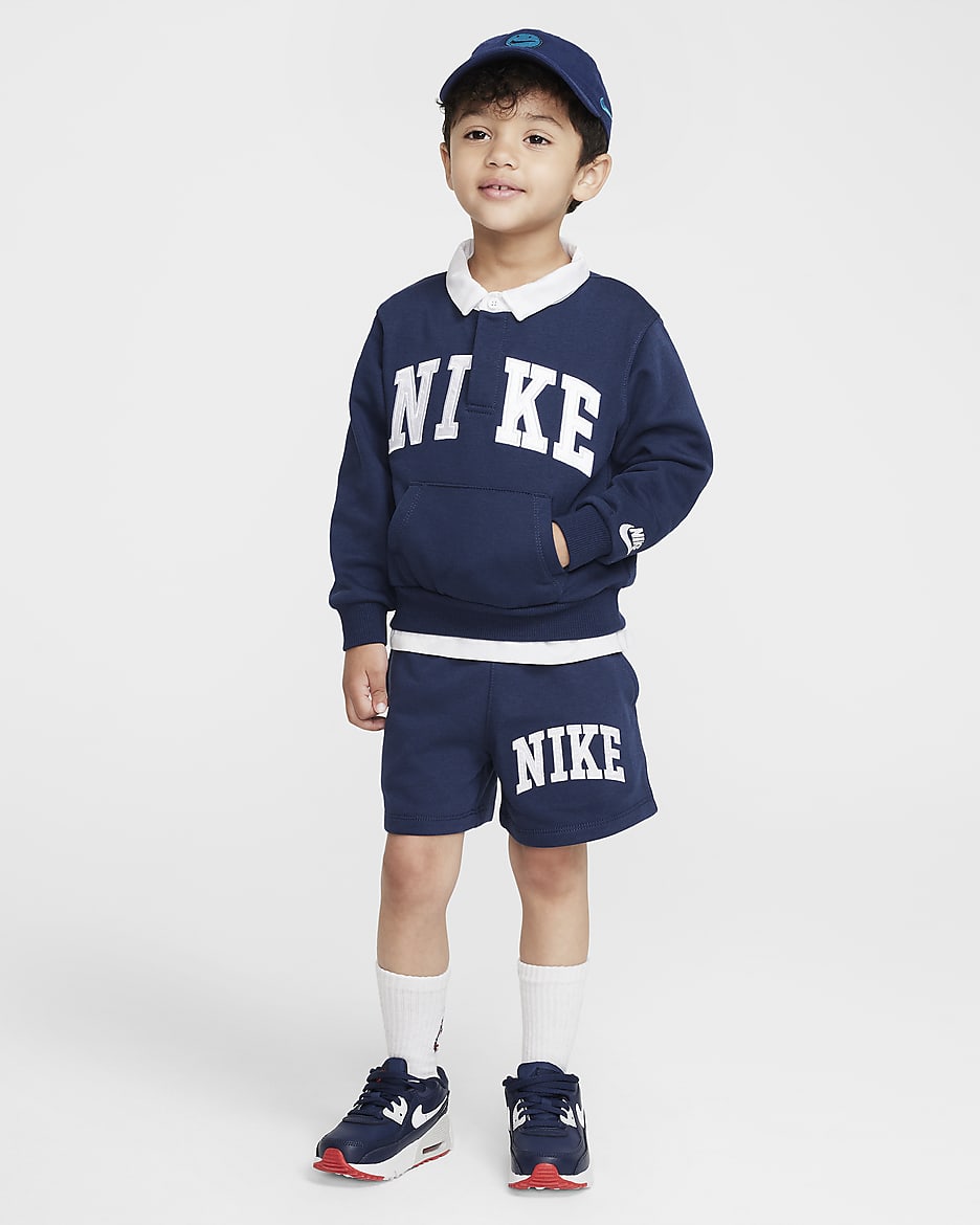 Nike Sportswear Club Toddler French Terry Long Sleeve Polo - Midnight Navy