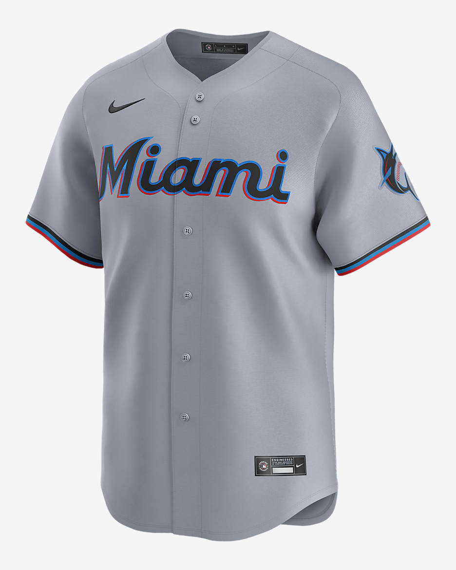 Jersey Nike Dri-FIT ADV de la MLB Limited para hombre Miami Marlins - Gris