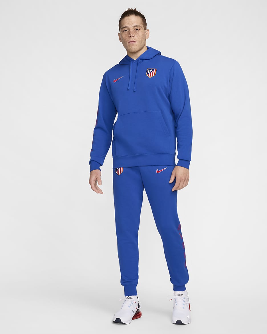 Atlético Madrid Club Home Men's Nike Football French Terry Pullover Hoodie - Game Royal/Light Crimson