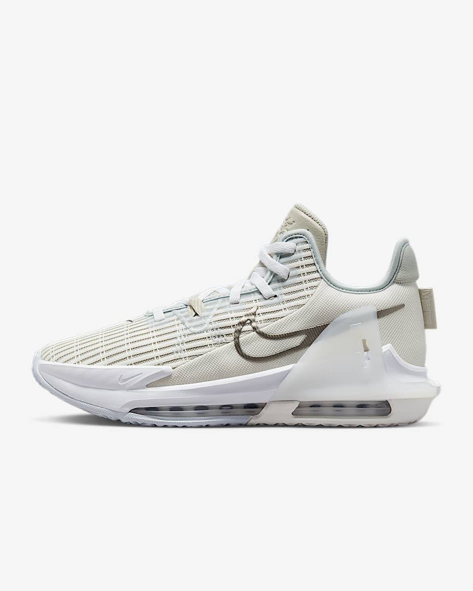 LeBron Witness 6 EP Basketball Shoes - Summit White/Light Bone/Aura/Metallic Pewter