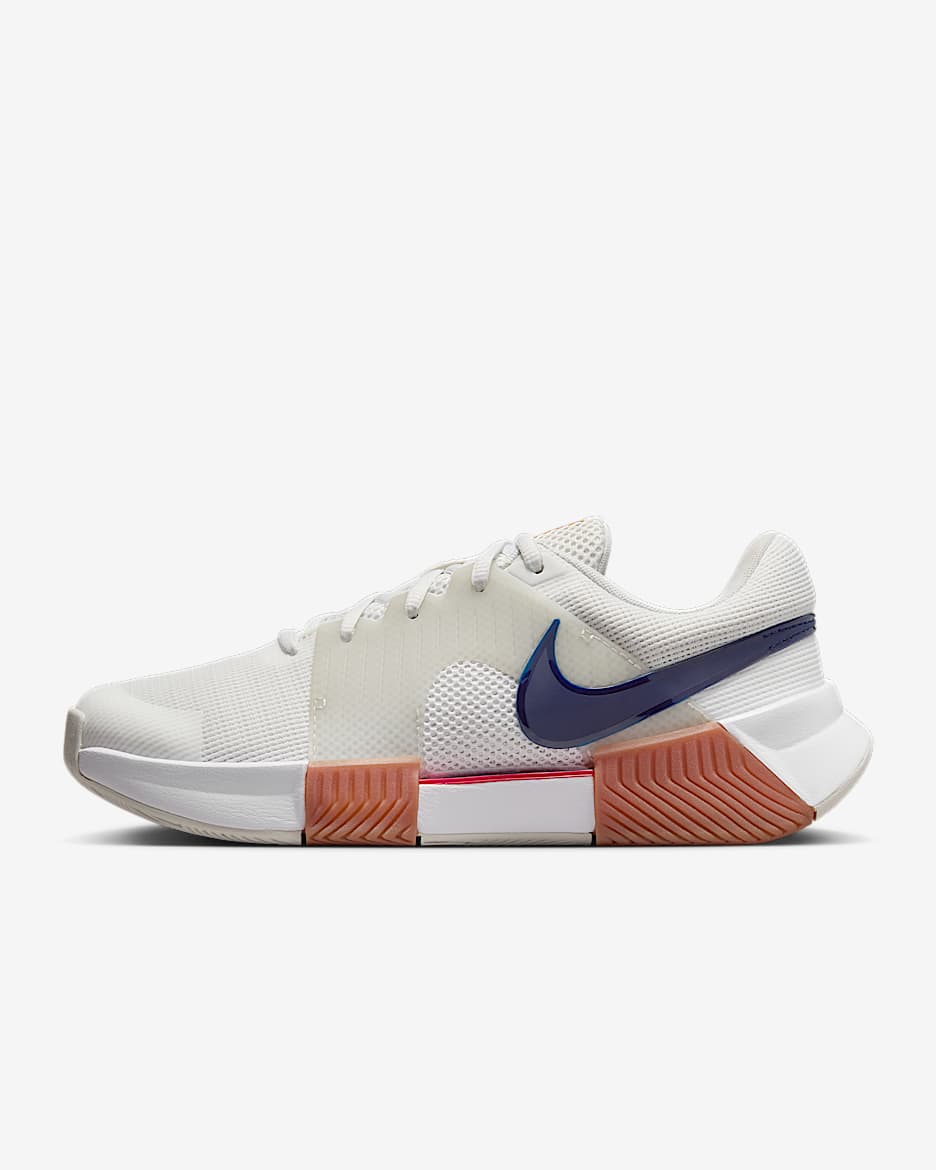 Nike Zoom GP Challenge 1 Women's Hard Court Tennis Shoes - Summit White/Light Bone/University Red/Binary Blue
