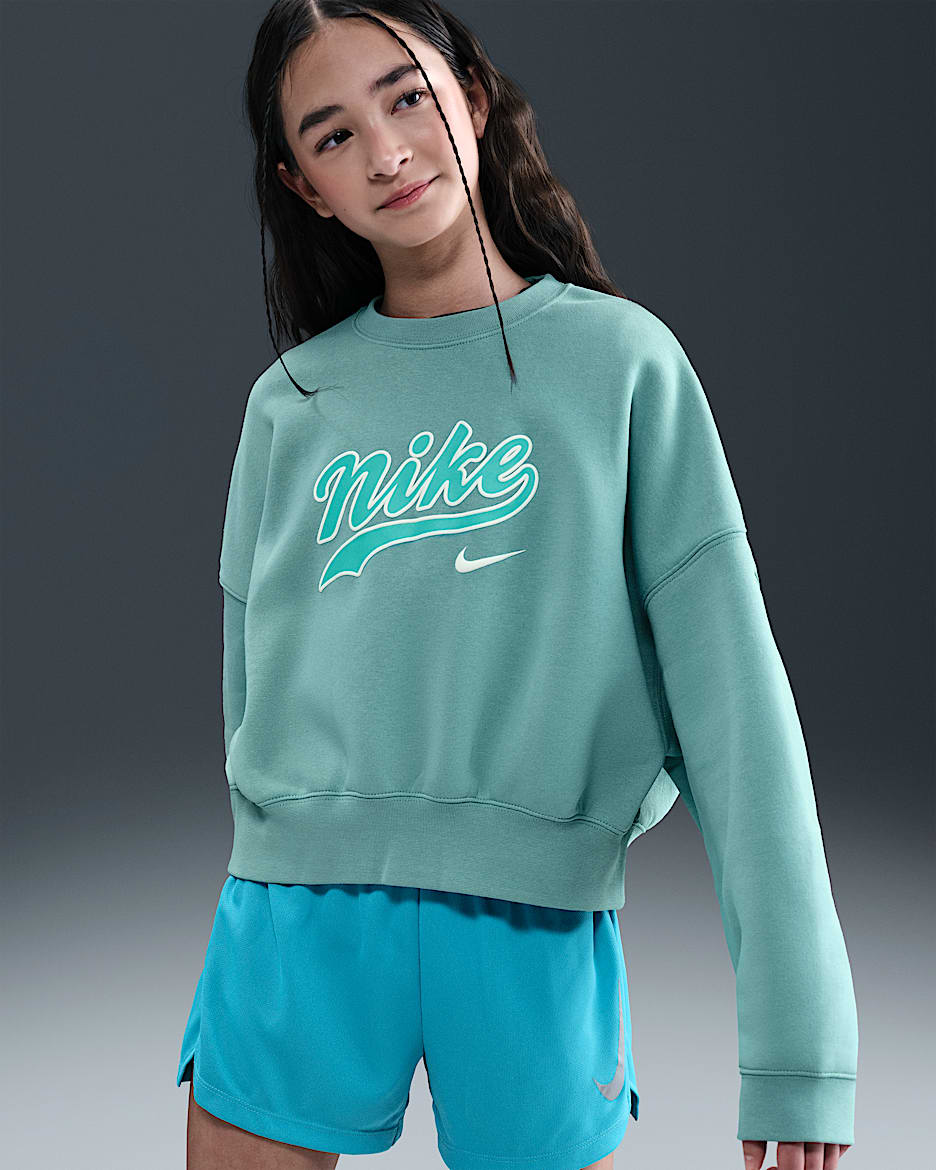 Felpa corta in fleece Nike Sportswear – Ragazza - Cannon/Bleached Turquoise