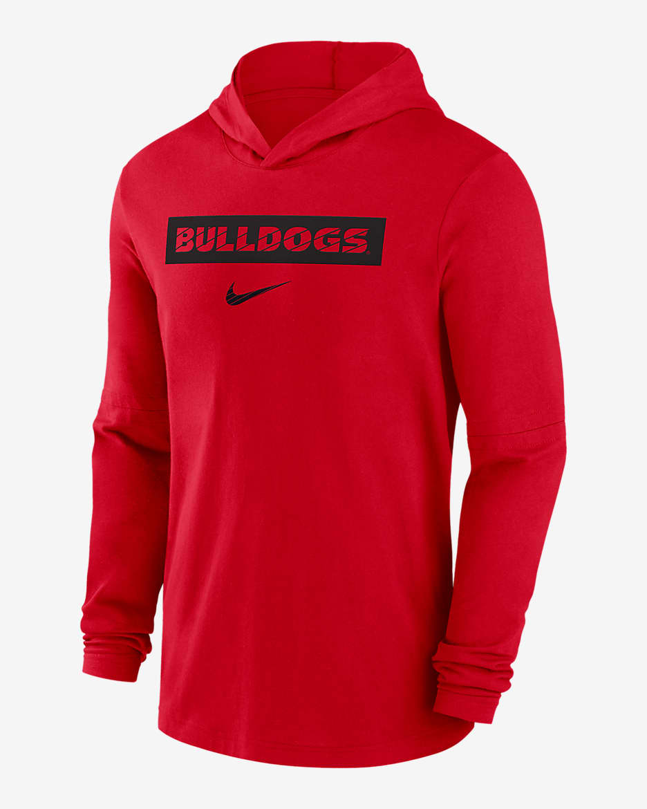Georgia Bulldogs Sideline Men's Nike Dri-FIT College Long-Sleeve Hooded Top - Red