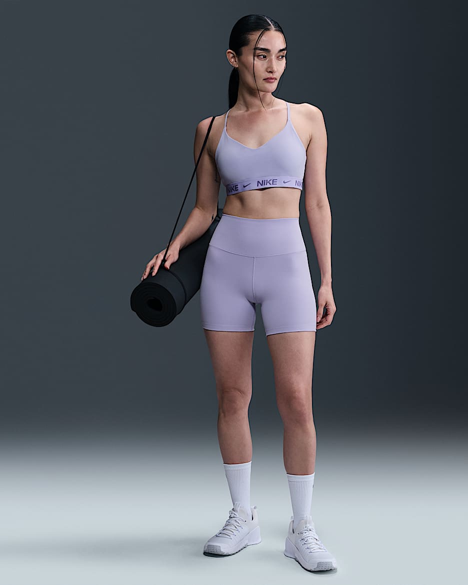 Shorts de ciclismo de tiro alto de 13 cm para mujer Nike One - Hielo lila/Negro