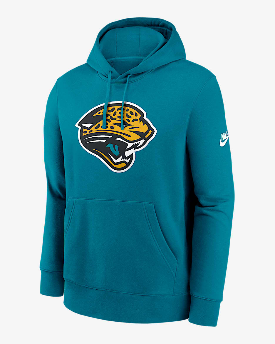 Jacksonville Jaguars Club Logo Men's Nike NFL Pullover Hoodie - Teal