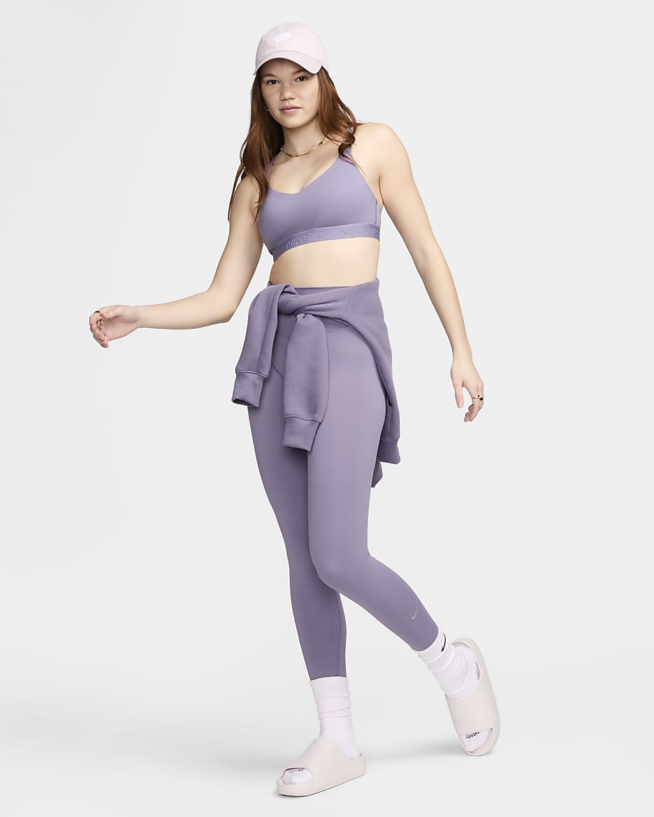 Nike One leggings i full lengde med høyt liv til dame - Daybreak/Svart