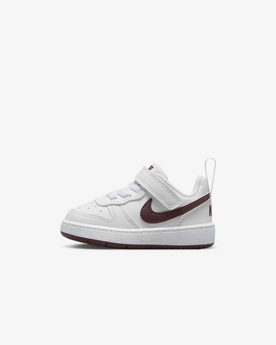 Nike Court Borough Low Recraft Baby/Toddler Shoes - White/Burgundy Crush