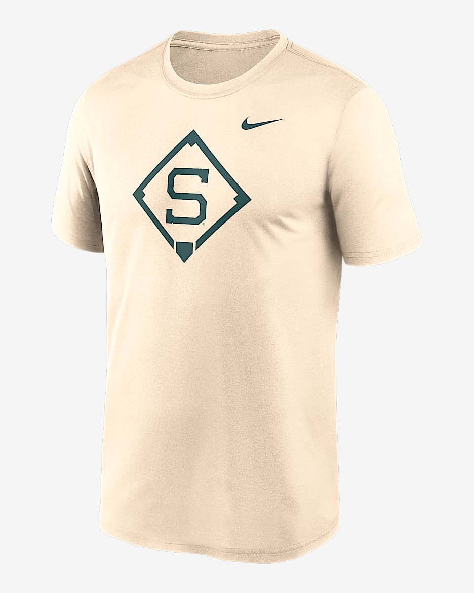 Playera universitaria Nike Dri-FIT para hombre Michigan State Spartans Legend Baseball Icon - Crema