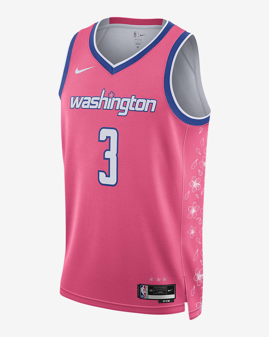 Jersey Swingman de la NBA Nike Dri-FIT Bradley Beal Washington Wizards City Edition - Rosa dinámico