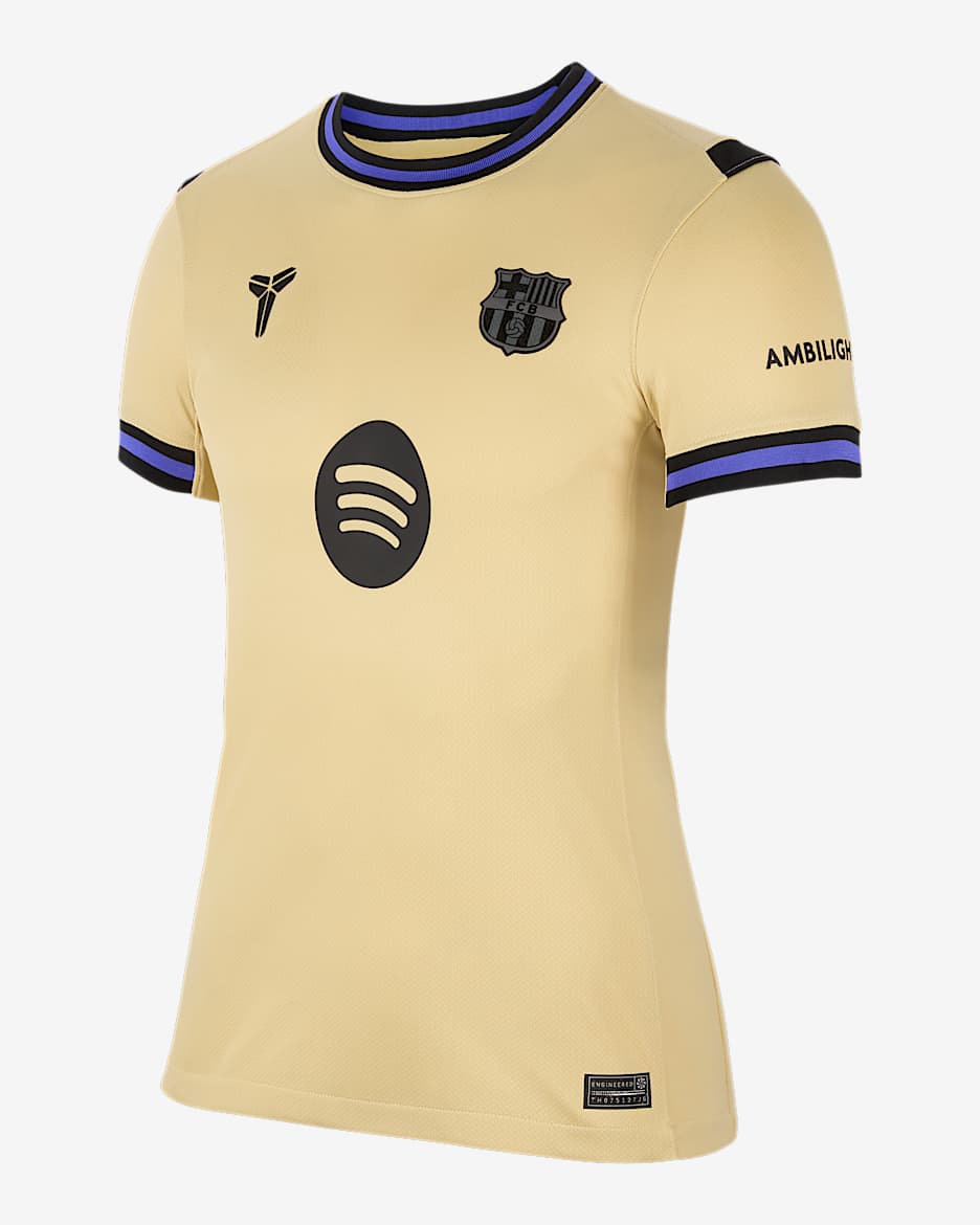 Segunda equipación Stadium FC Barcelona 2025/26 Camiseta de fútbol Replica Kobe Dri-FIT - Mujer - Team Gold/Team Gold/Persian Violet/Negro