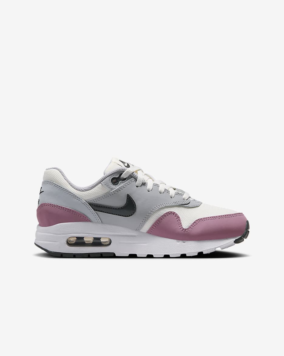 Chaussure Air Max 1pour ado - Summit White/Wolf Grey/Blanc/Dark Smoke Grey