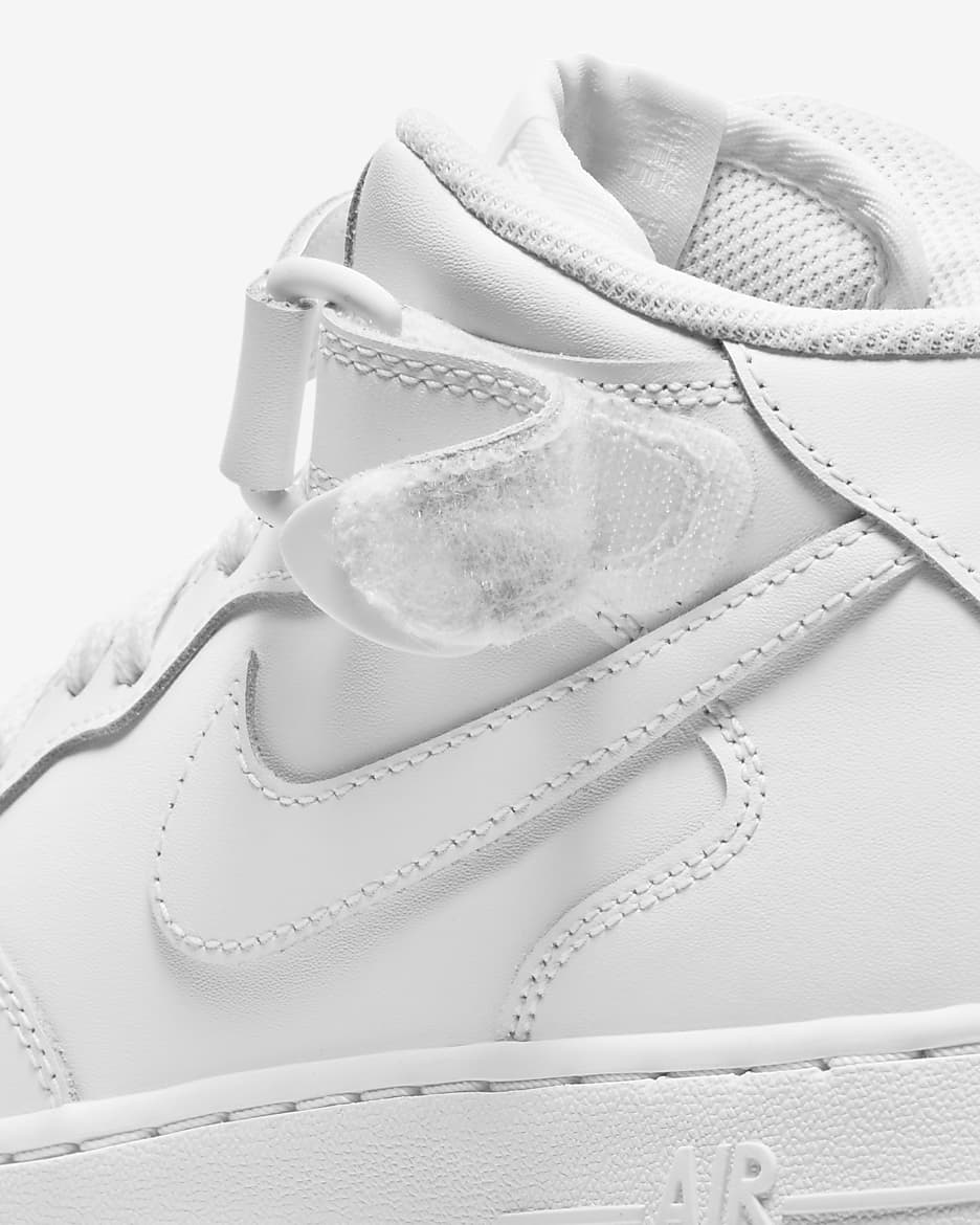 Nike Air Force 1 Mid LE Big Kids' Shoes - White/White