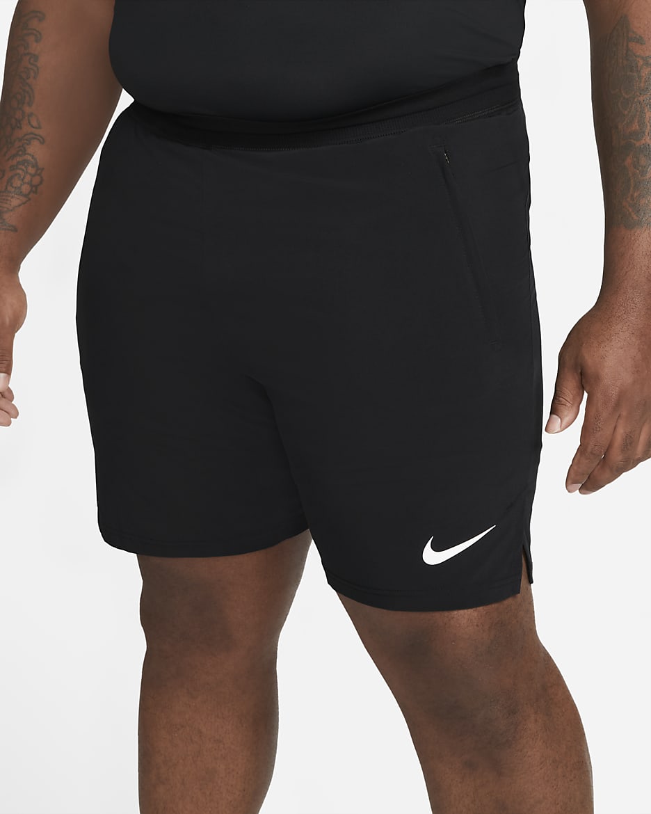 Shorts de entrenamiento de 20 cm para hombre Nike Pro Dri-FIT Flex Vent Max - Negro/Blanco