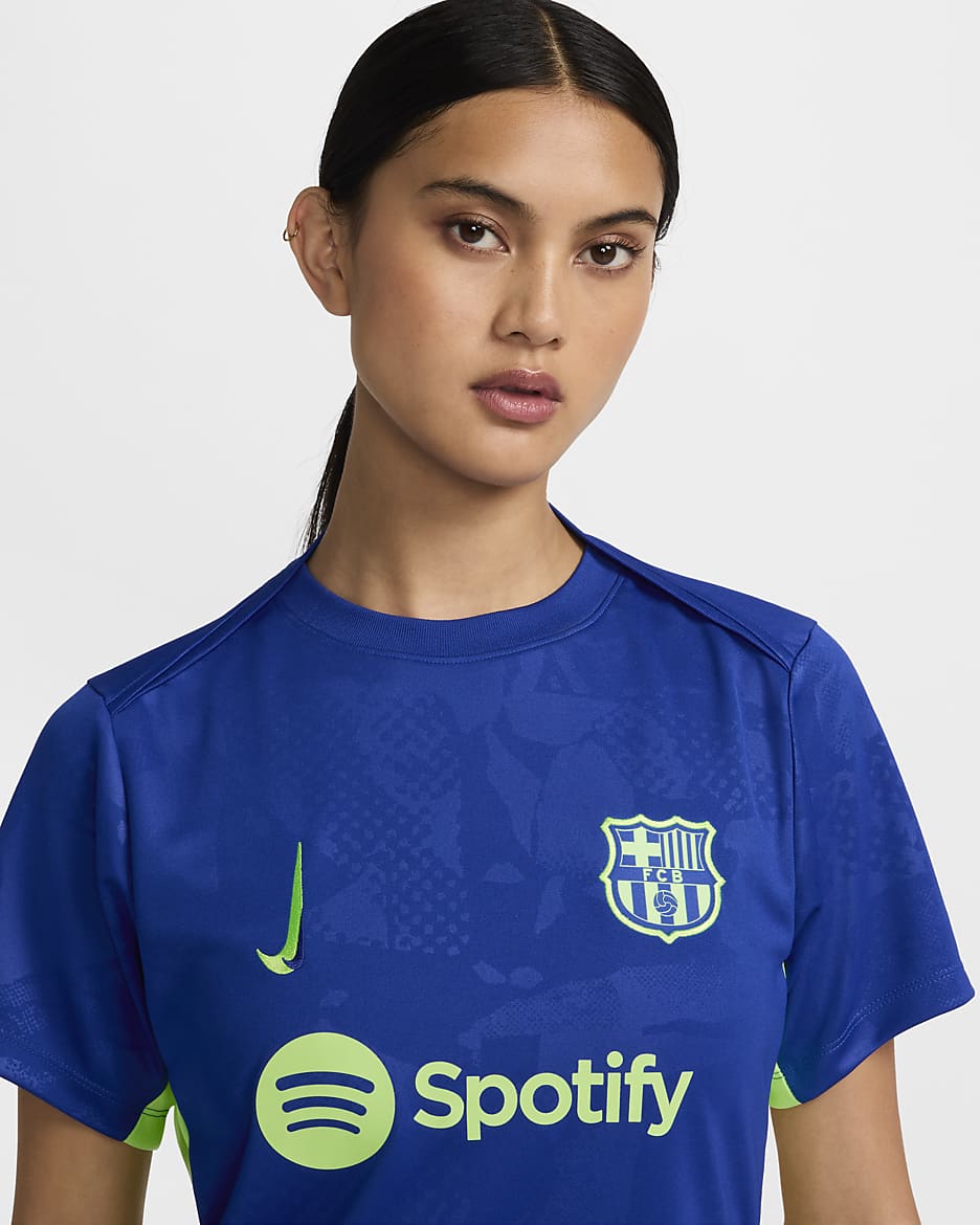 F.C. Barcelona Academy Pro Third Women's Nike Dri-FIT Football Pre-Match Top - Old Royal/Old Royal/Lime Blast/Lime Blast