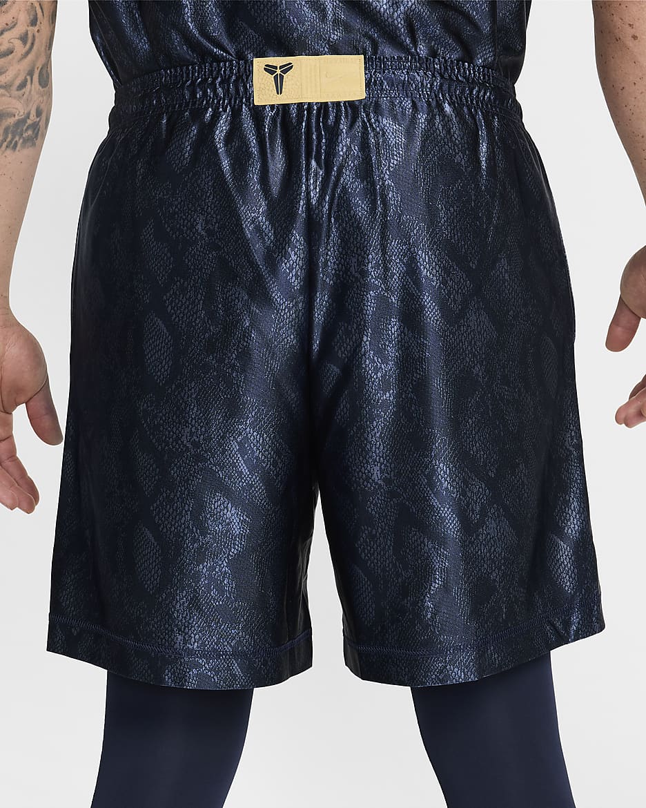 KB Nike Dri-FIT Standard Issue omkeerbare basketbalshorts voor heren (15 cm) - Dark Obsidian/Varsity Red/Jersey Gold