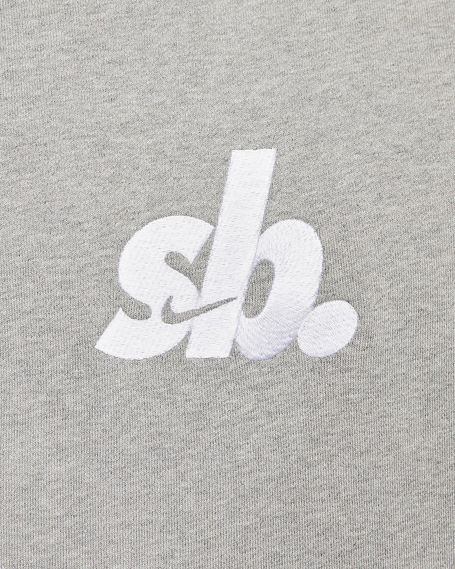 Nike SB Fleece Pullover Skate Hoodie - Dark Grey Heather/White