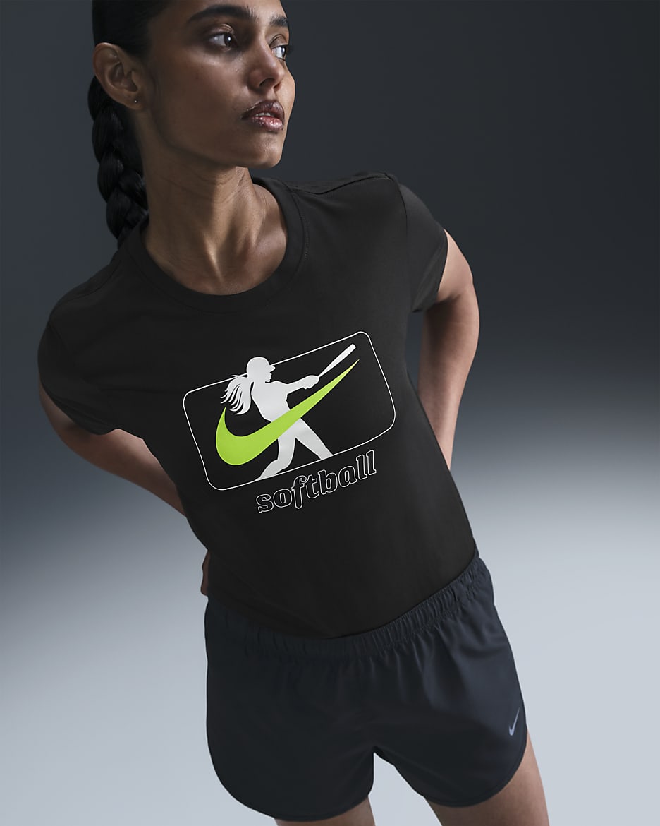 Nike Women's Dri-FIT Softball T-Shirt - Black