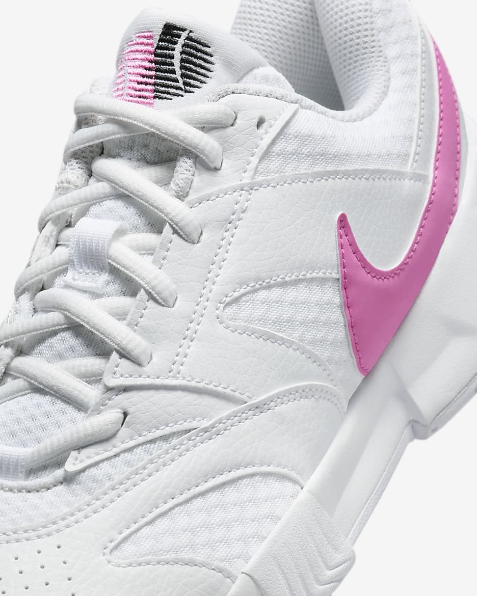 Calzado de tenis para mujer NikeCourt Lite 4 - Blanco/Negro/Rosa alegre