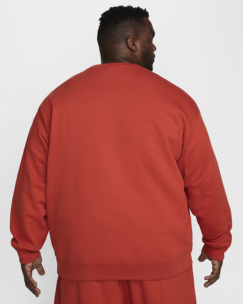 Nike Solo Swoosh Men's Fleece Crew - Dragon Red/White