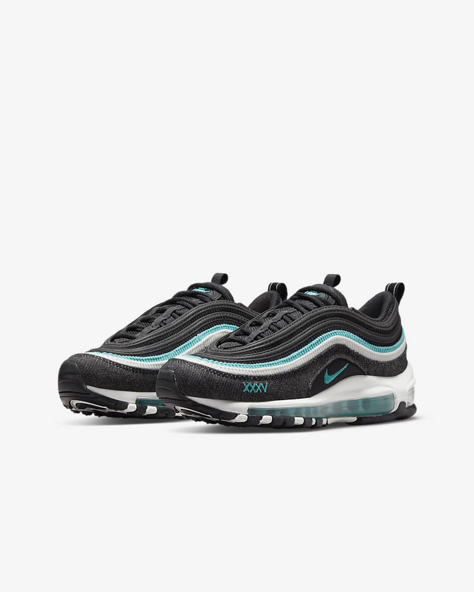 Calzado para niños grandes Nike Air Max 97 SE - Negro/Blanco cumbre/Turquesa deportivo