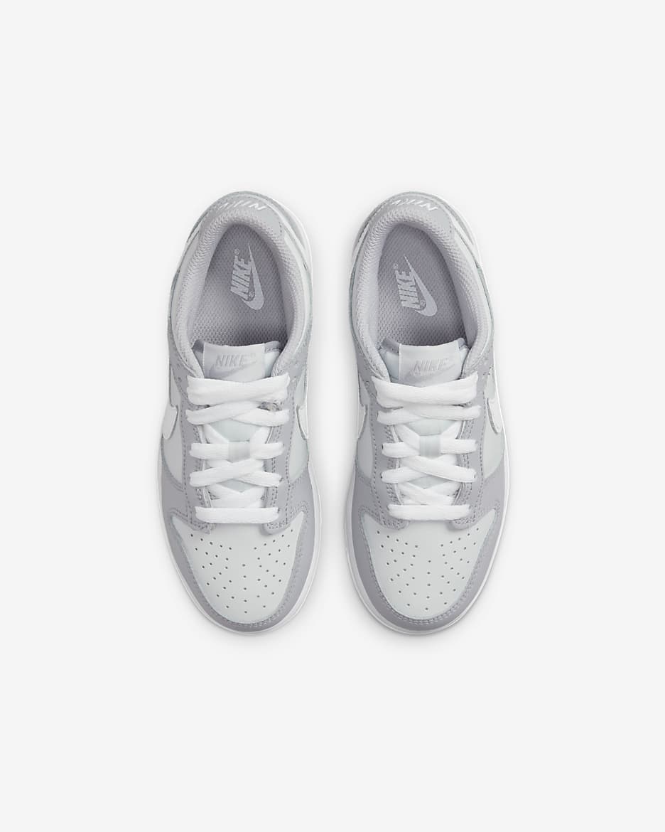 Nike Dunk Low Younger Kids' Shoes - Pure Platinum/Wolf Grey/White