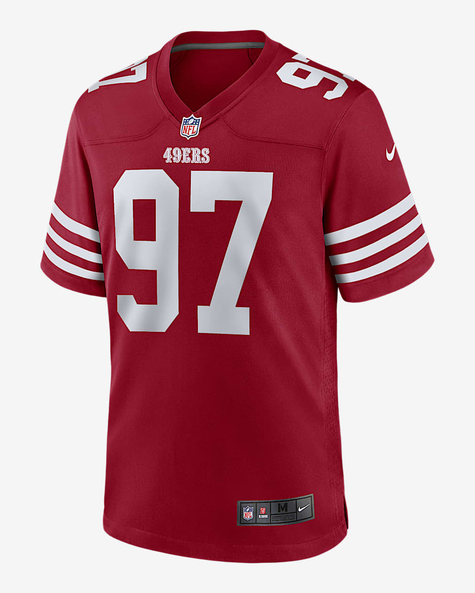 Męska koszulka meczowa do futbolu amerykańskiego NFL San Francisco 49ers (Nick Bosa) - Gym Red