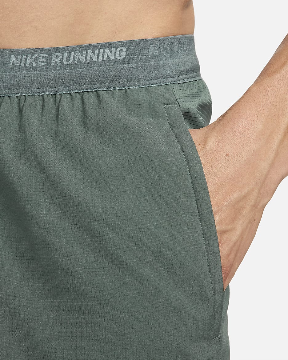 Nike Stride Men's Dri-FIT 18cm (approx.) 2-in-1 Running Shorts - Vintage Green/Bicoastal/Black