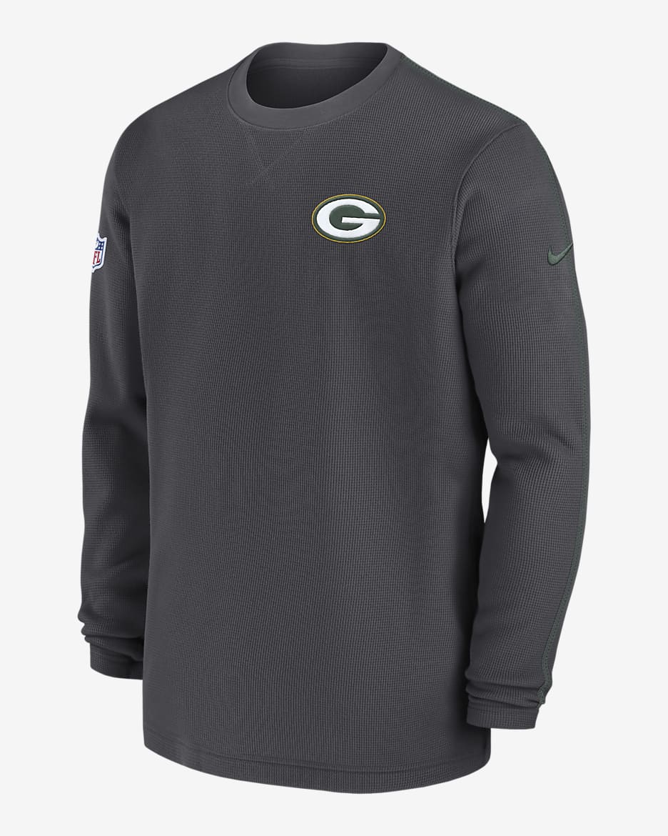 Green Bay Packers Sideline Coach Men’s Nike NFL Long-Sleeve Top - Anthracite