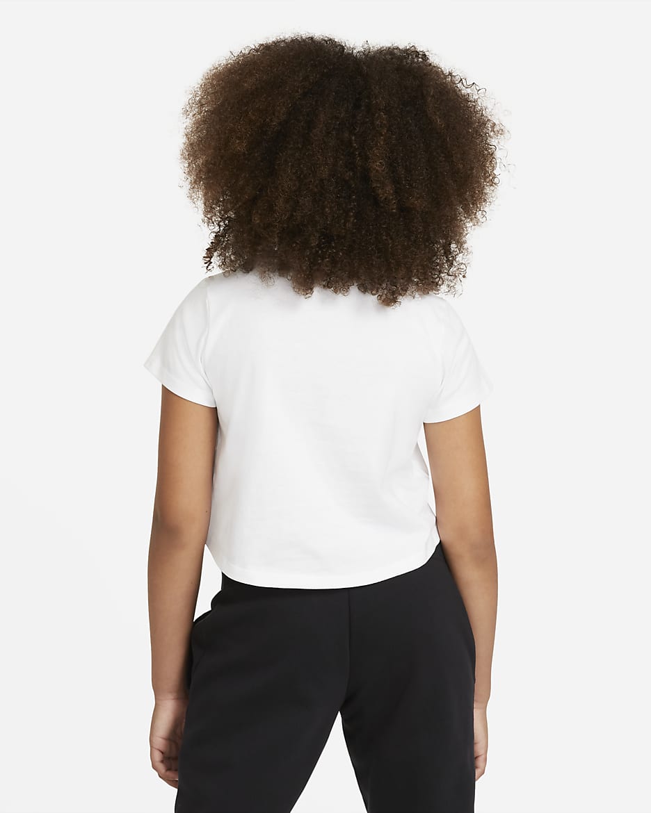 Nike Sportswear Older Kids' (Girls') Cropped T-Shirt - White/Black/Black