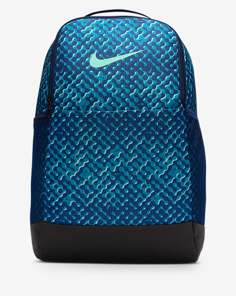 Nike Brasilia 9.5 Training Backpack (Medium, 24L) - Blue Void/Black/Mint Foam