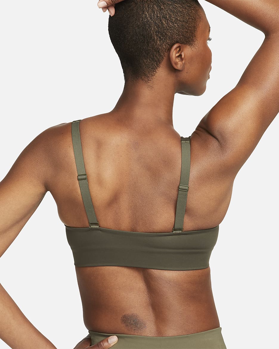 Nike Indy Plunge Cutout Women's Medium-Support Padded Sports Bra - Cargo Khaki/Black