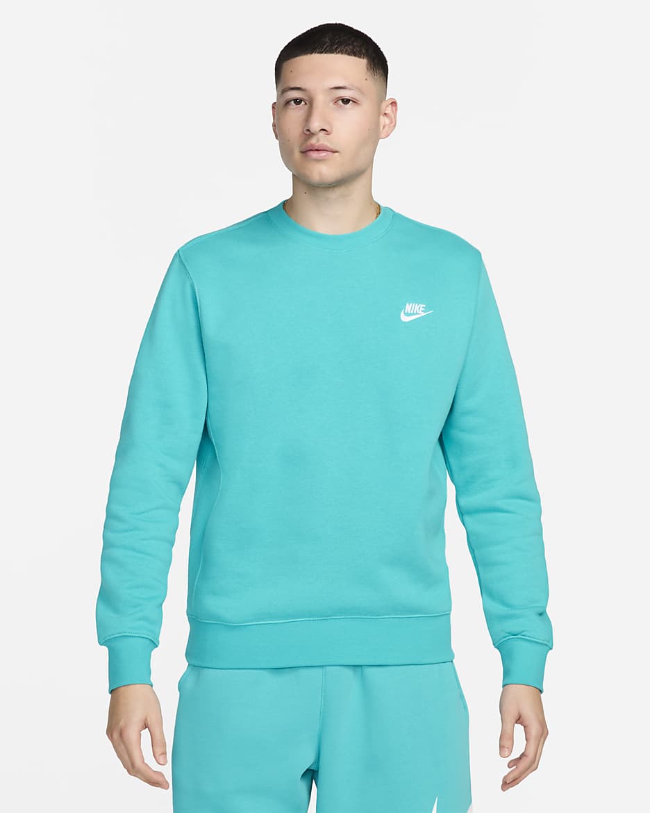 Nike Sportswear Club Fleece Erkek Crew Üst - Dusty Cactus/Beyaz