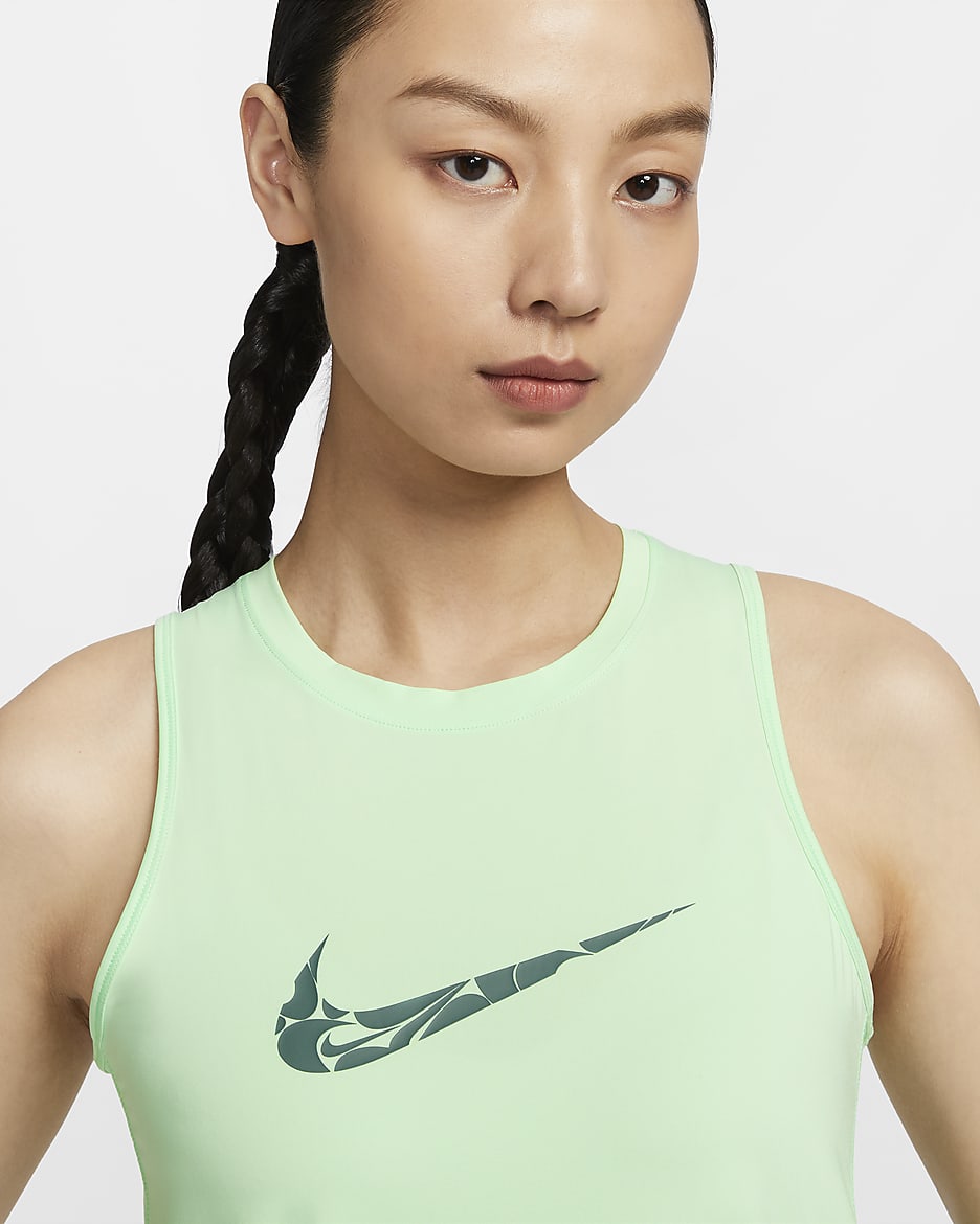 Nike One Women's Graphic Running Tank Top - Vapour Green/Bicoastal