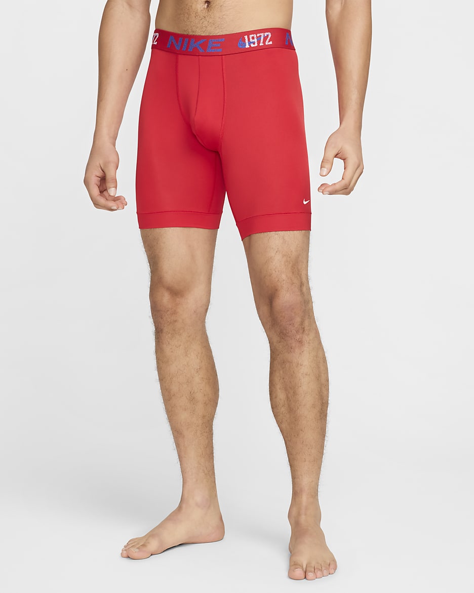 Nike Dri-FIT Essential Micro Long Boxer Briefs (3-Pack) - Red