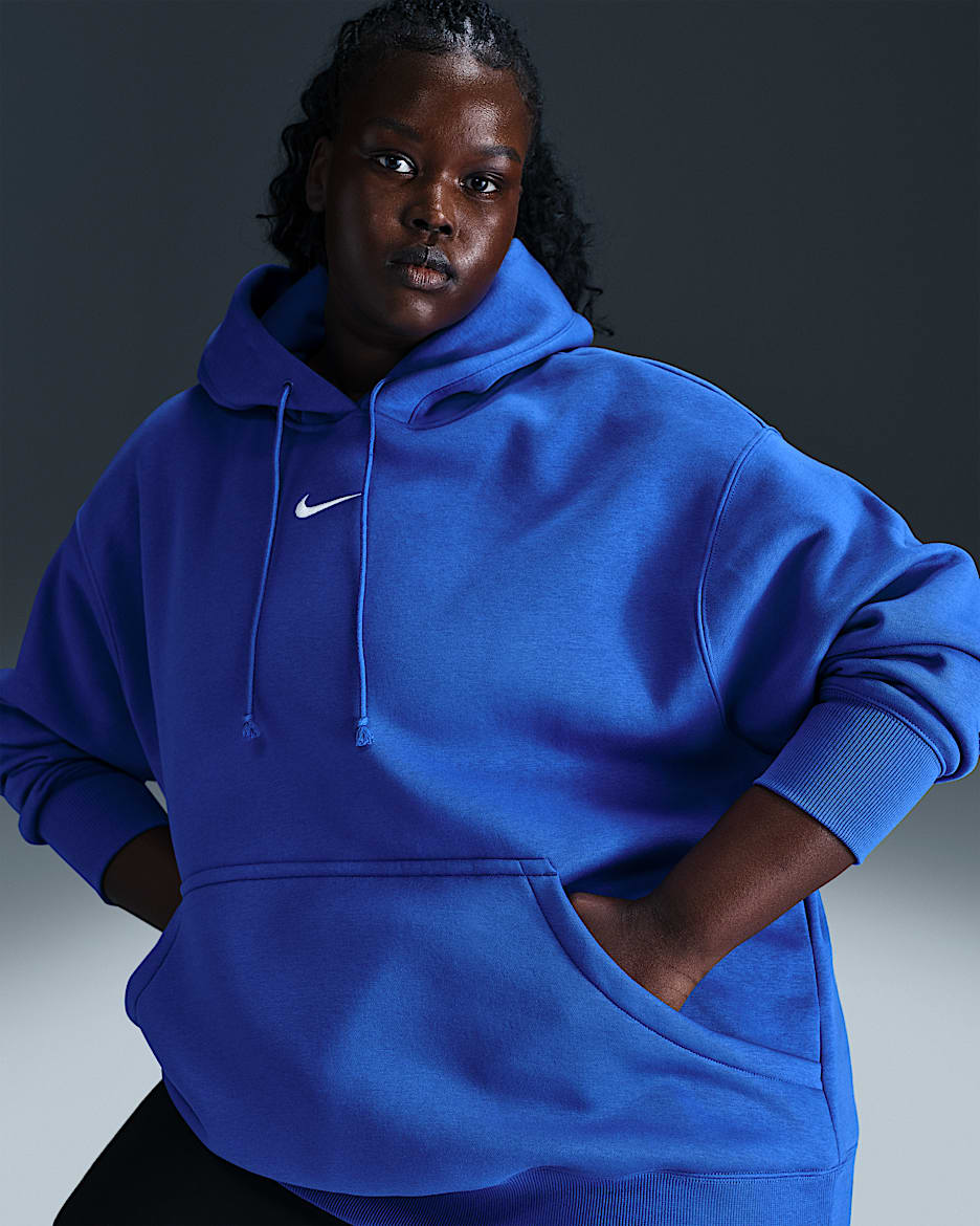 Nike Sportswear Phoenix Fleece Women's Oversized Pullover Hoodie (Plus Size) - Game Royal/Sail