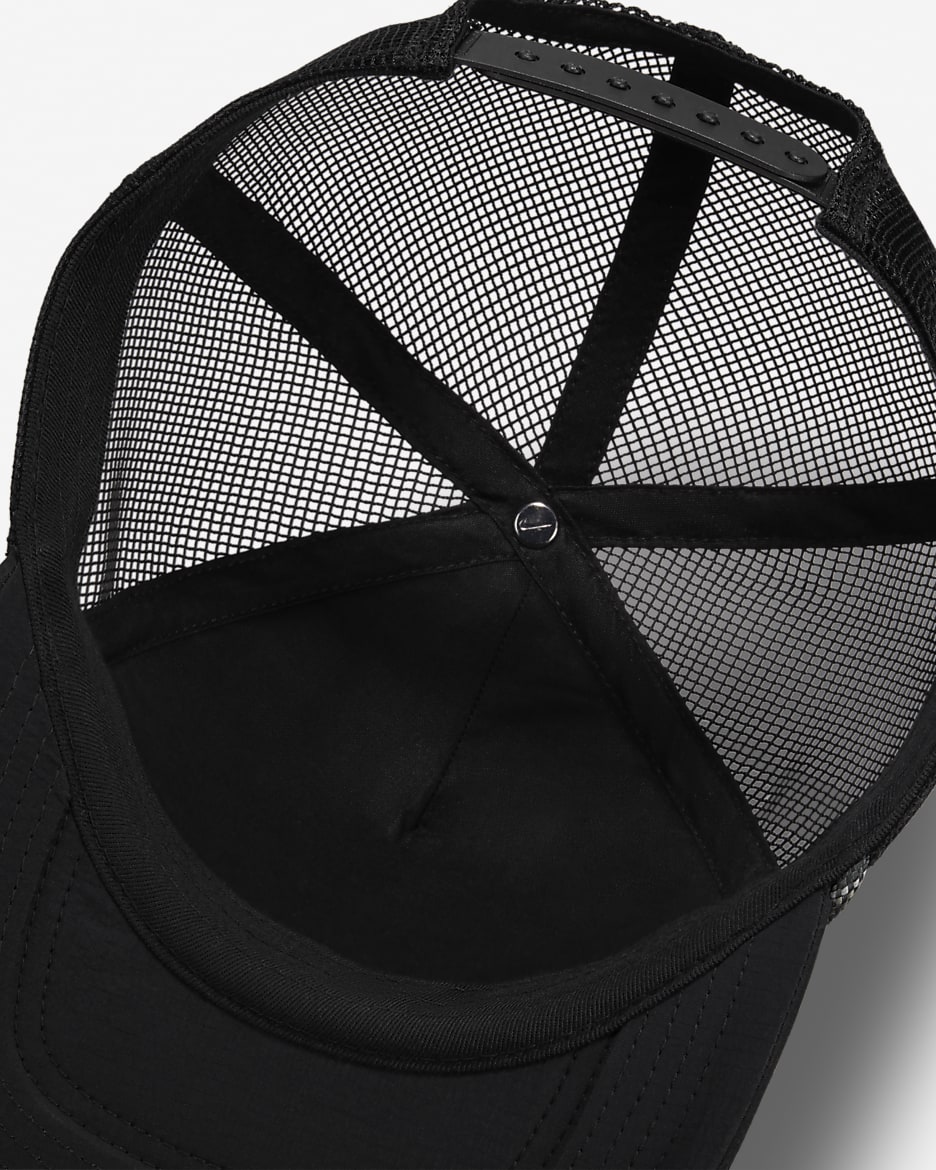 Nike Rise Structured Curved Bill Cap - Black/Black/Summit White