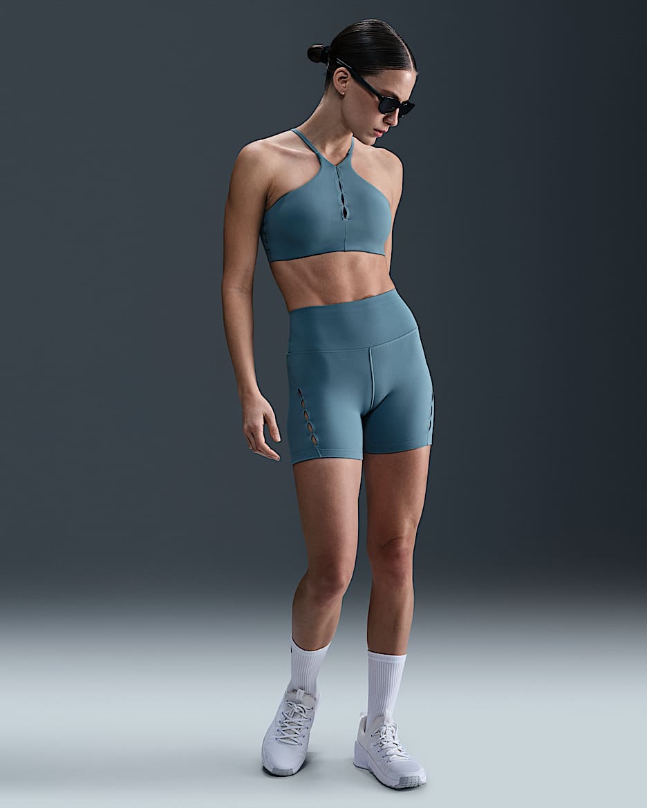 Nike One Women's High-Waisted 12.5cm (approx.) Biker Shorts - Smoky Blue/Black