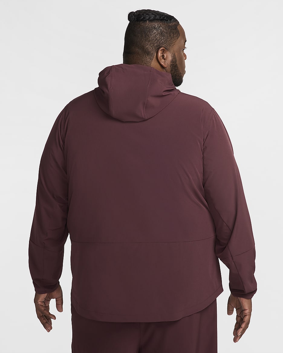 Nike Unlimited vielseitige, wasserabweisende Jacke mit Kapuze für Herren - Burgundy Crush/Schwarz/Burgundy Crush