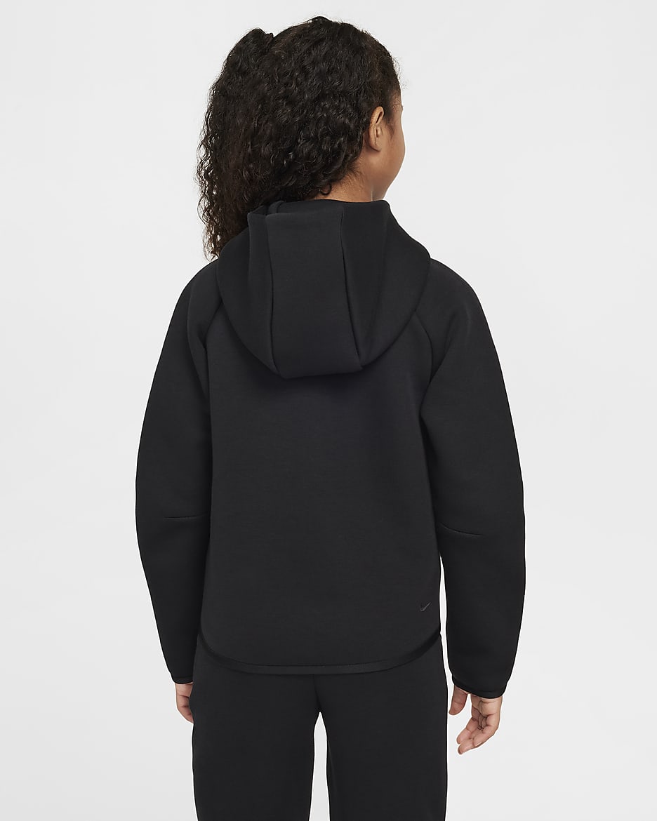 Nike Sportswear Tech Fleece Older Kids' (Girls') Full-Zip Hoodie - Black/Black/Black/Black