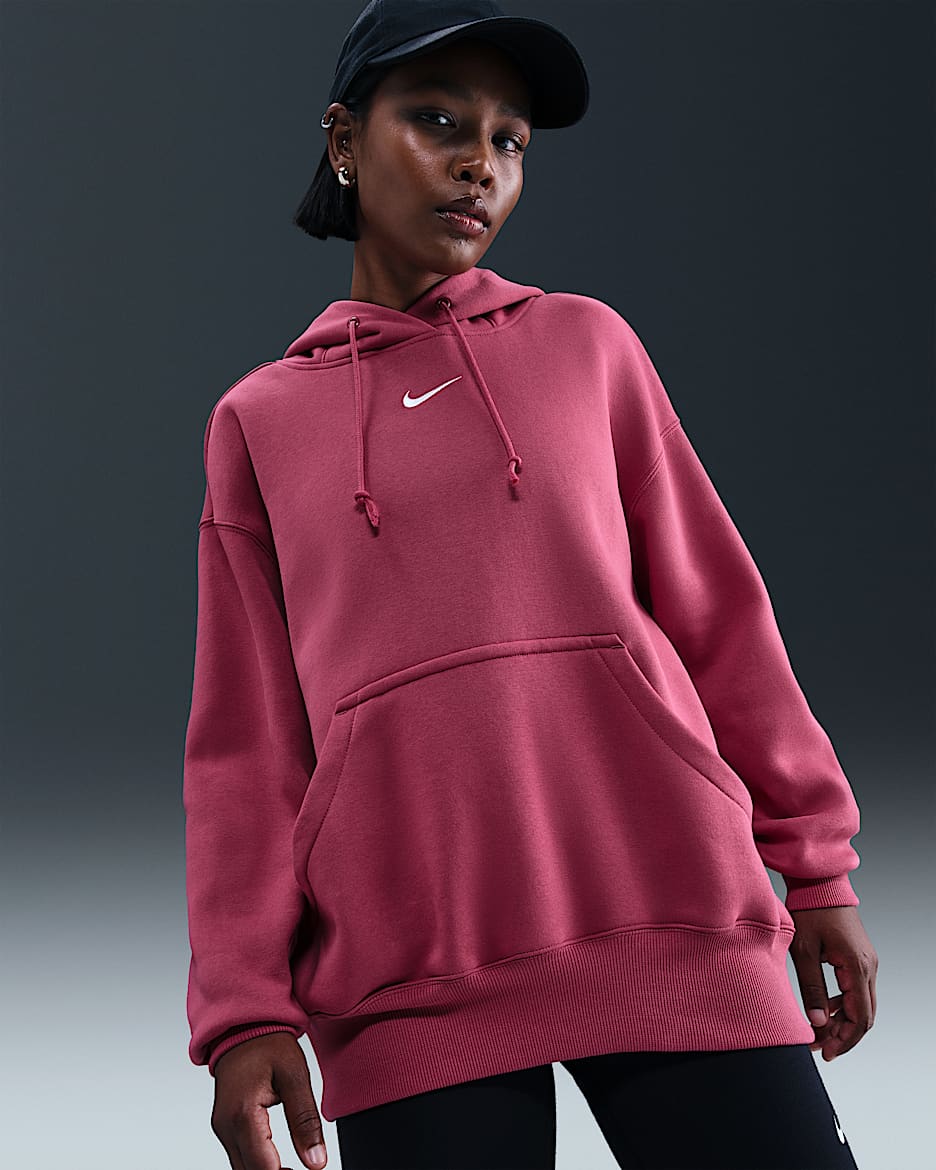 Nike Sportswear Phoenix Fleece Women's Oversized Pullover Hoodie - Sweet Beet/Sail