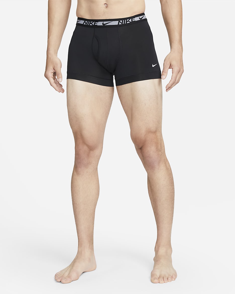 Ropa interior para hombre Nike Dri-FIT Ultra Stretch Micro (paquete de tres) - Negro