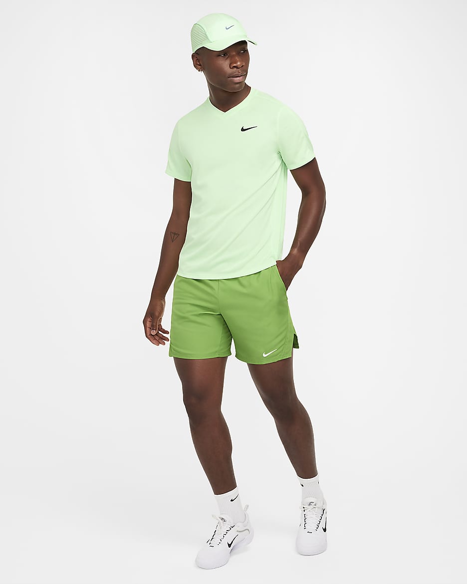 NikeCourt Victory Men's Dri-FIT 18cm (approx.) Tennis Shorts - Chlorophyll/White