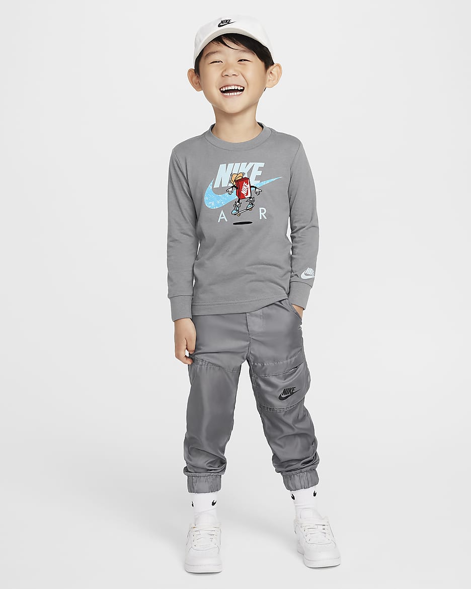 Playera de corte cuadrado infantil Air Nike - Gris humo