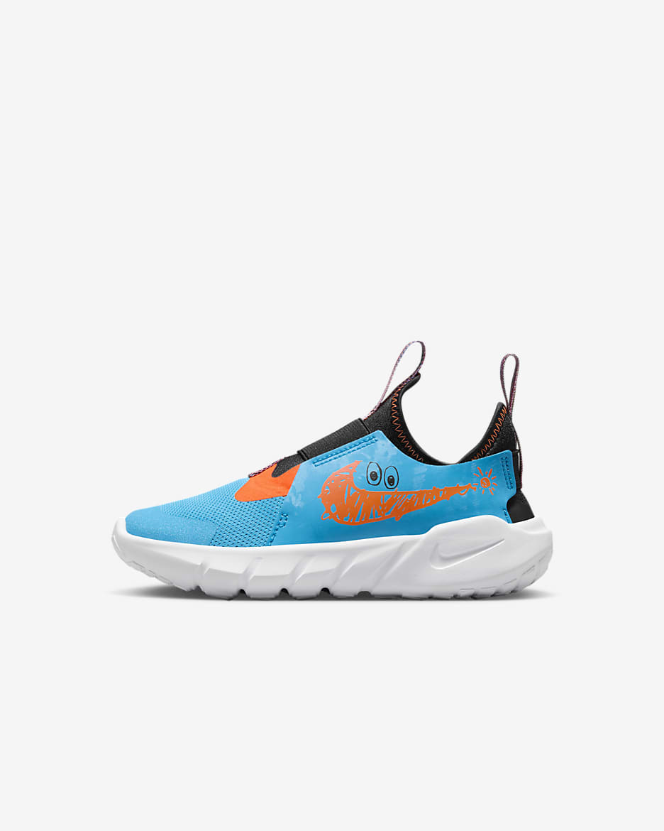 Nike Flex Runner 2 Lil Younger Kids' Shoes - Blue Lightning/Black/White/Total Orange