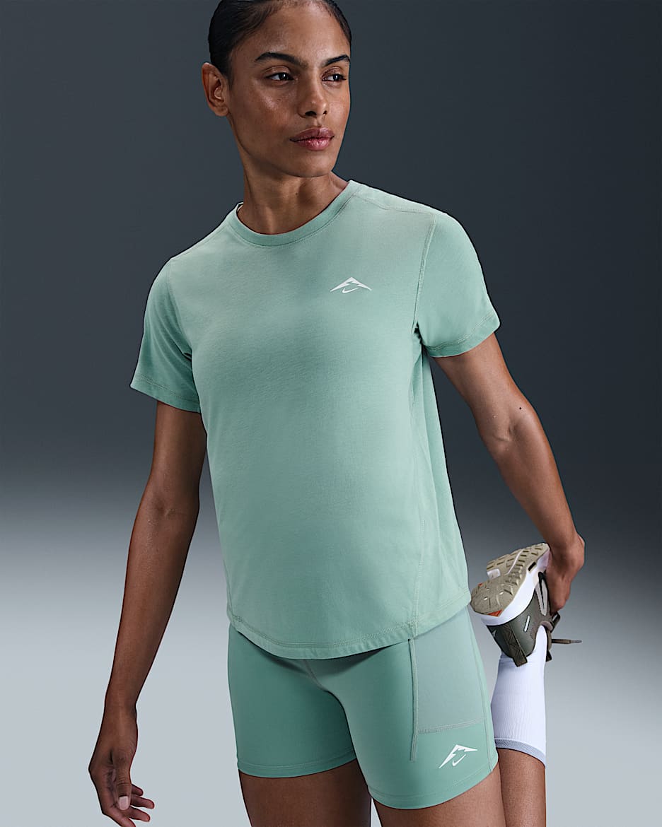Nike Trail Women's Dri-FIT Short-Sleeve Running Top - Cannon/Summit White