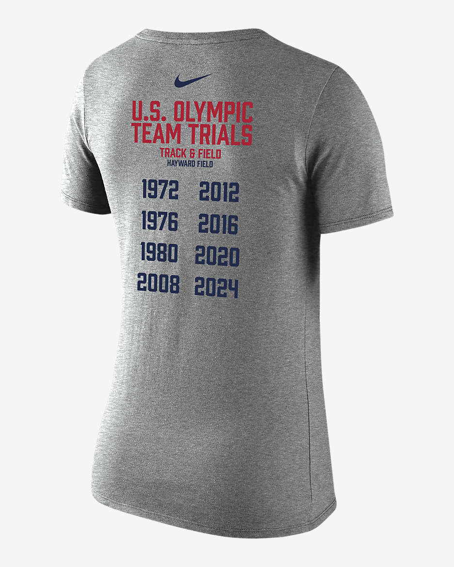 USA Legend Women's Nike Running T-Shirt - Dark Grey Heather