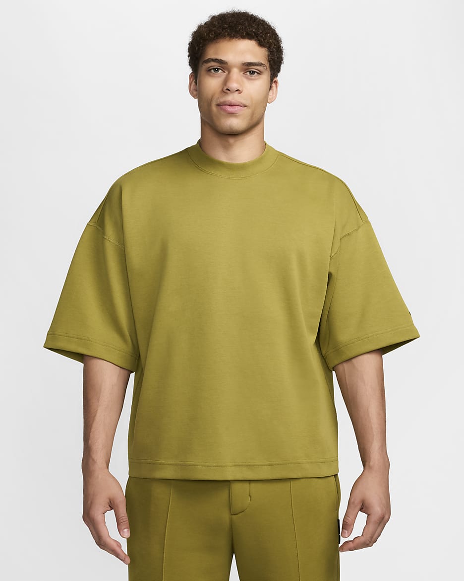 Haut en tissu Fleece à manches courtes Nike Tech pour homme - Pacific Moss/Pacific Moss